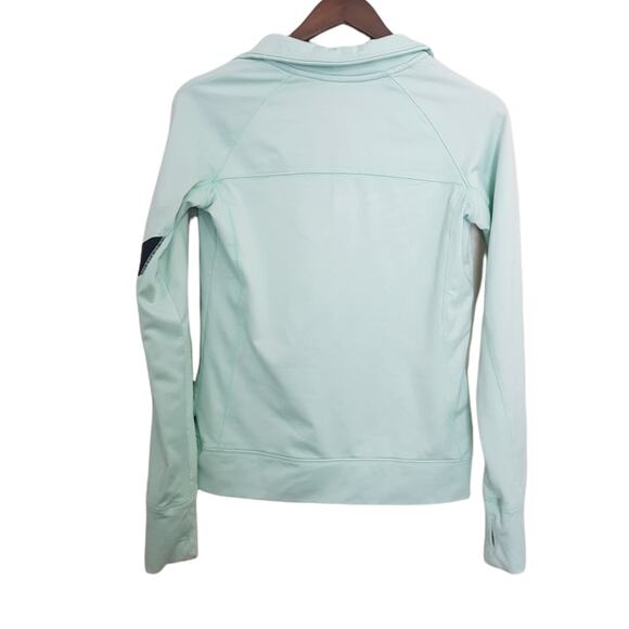 PINK Victoria's Secret Green  Quarter Zip  Pullover Jacket Sweater Small - Picture 2 of 7